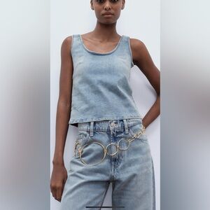 Zara metal circle belt NWT